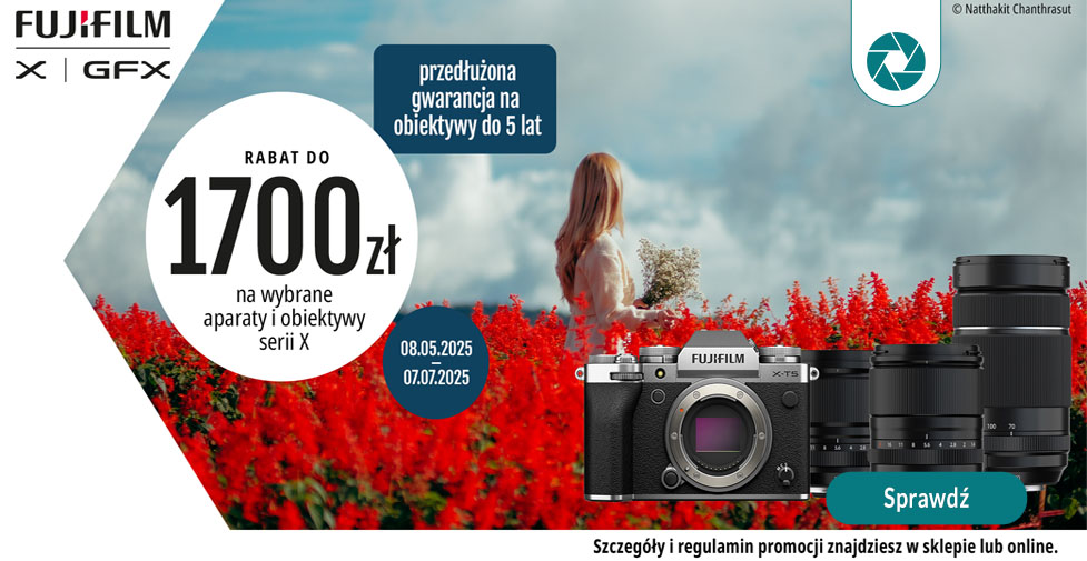 Rabat do 1700 zł na wybrane aparaty i obiektywy serii X