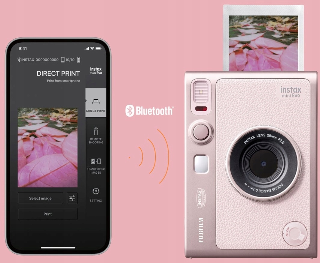 Łączność Bluetooth i aplikacja instax mini Evo
