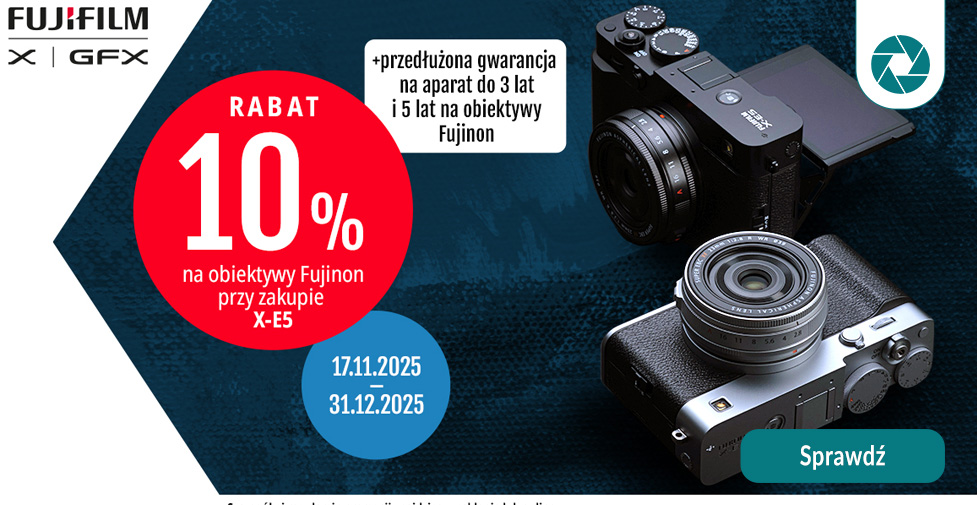 Promocja Fujifilm – 10% na obiektywy przy zakupie X-E5